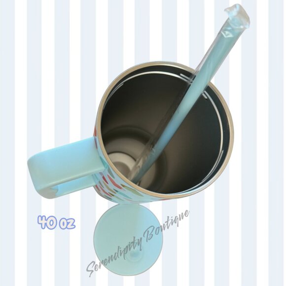 Pretty Colorful Hearts Giant 40oz No Leak No Spill Water Tumbler with Straw - Picture 2 of 5